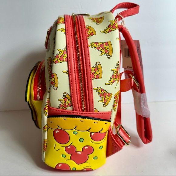 NWT. Disney Mickey Mouse Pizza Loungefly Mini Backpack – Disney Eats. - Picture 10 of 13